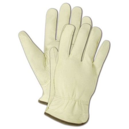 MAGID RoadMaster Unlined Grain Leather Drivers Gloves  Keystone Thumb, L, 12PK TB550E-L